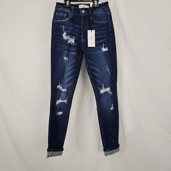 Jelly Jeans-Mid Rise Distressed Cuffed SkinnyWomen's Size 1 Nwt - Picture 8 of 10